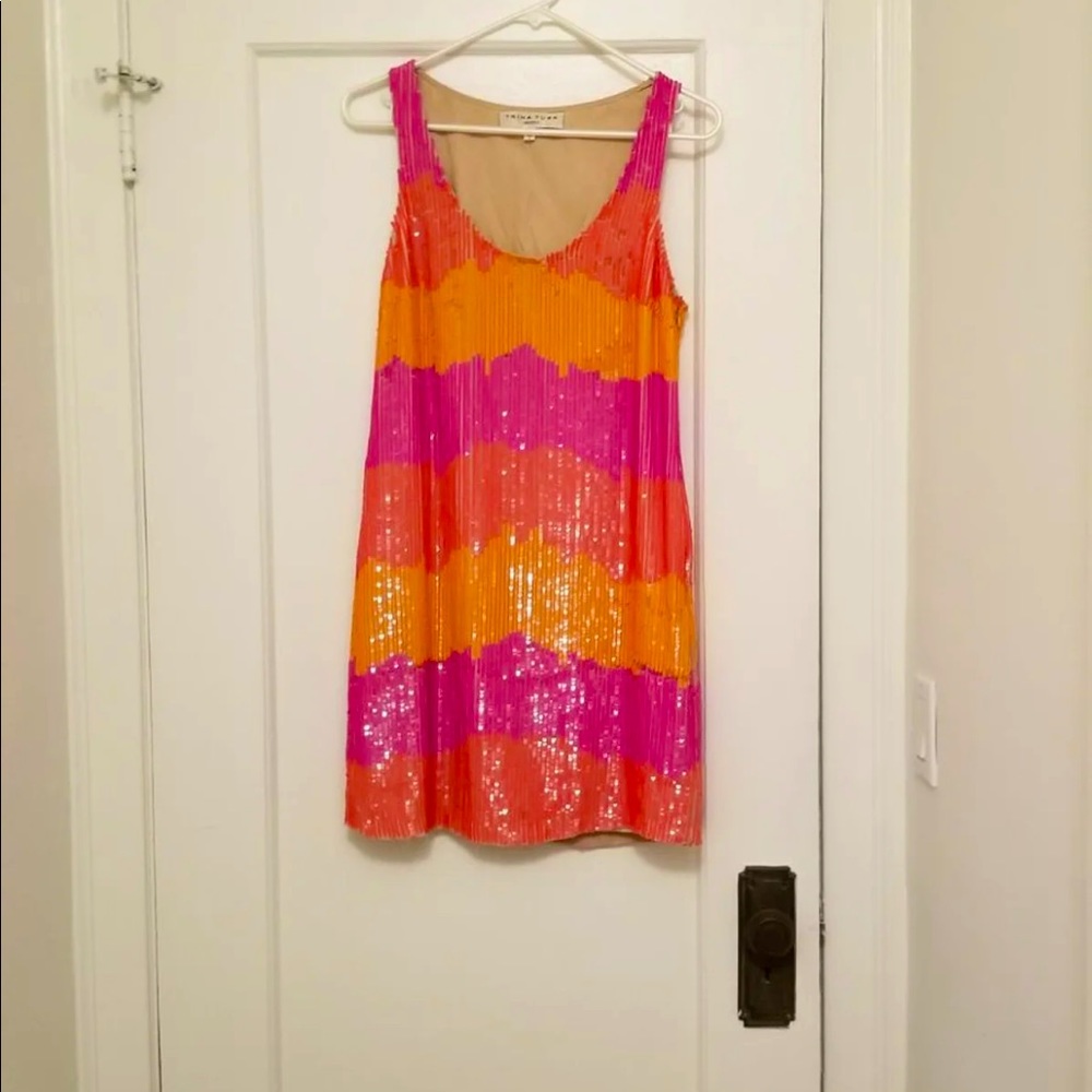 Trina Turk Striped Sequined Shift Dress 4